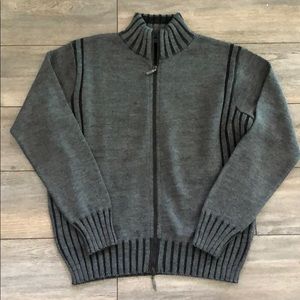 Men’s cardigan mock turtleneck